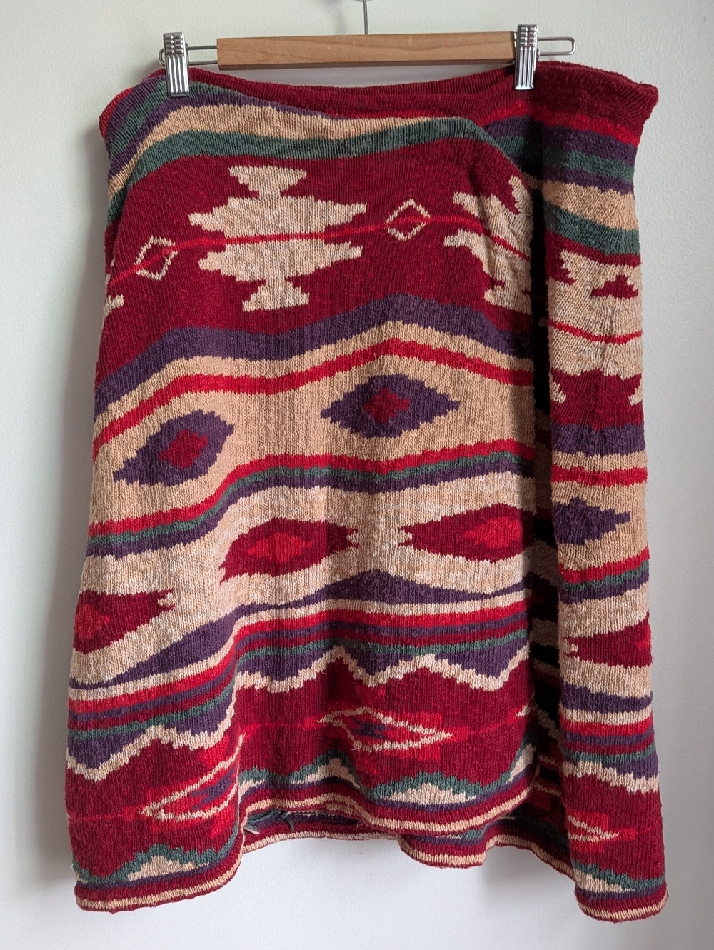 SOFT SURROUNDINGS Neutrals Americana Bohemian Western Wrap Knit Skirt Size 1X